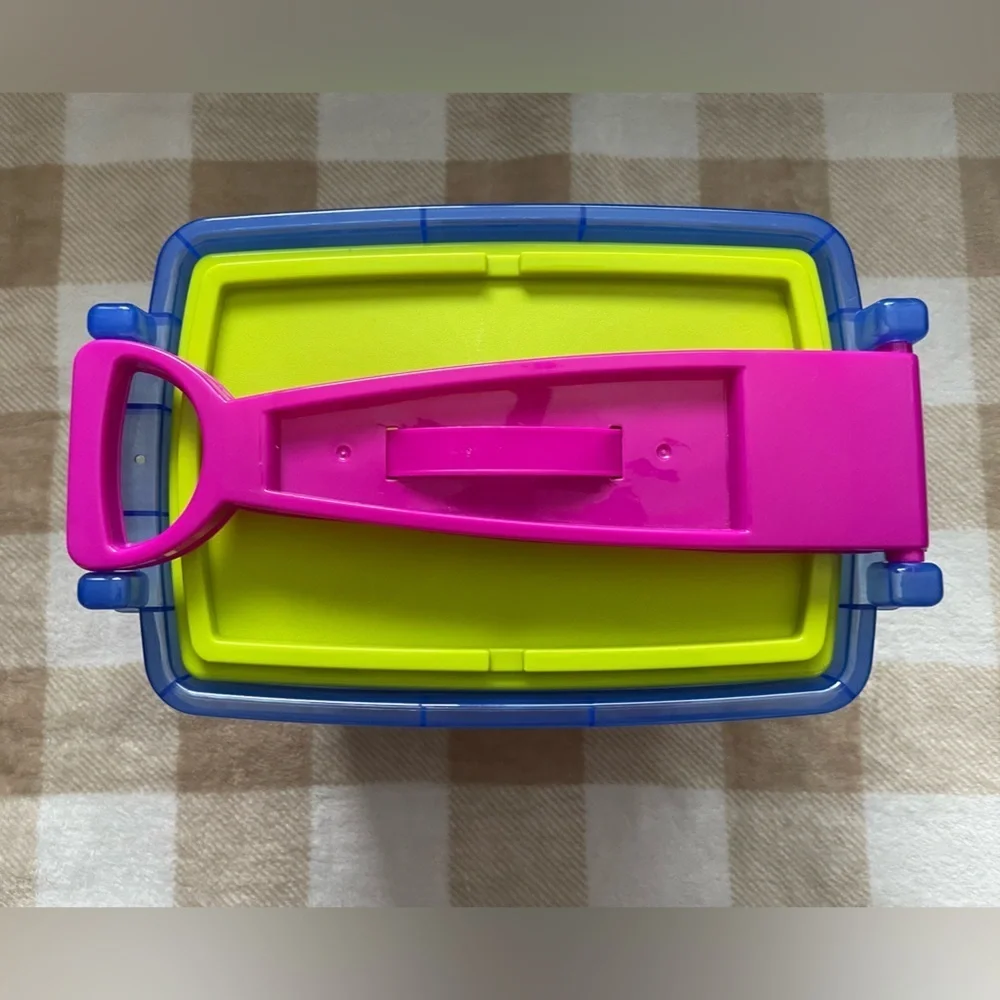 Lollipop 62 Piece Block Set with Toy Block Storage Box with Pink Wheels